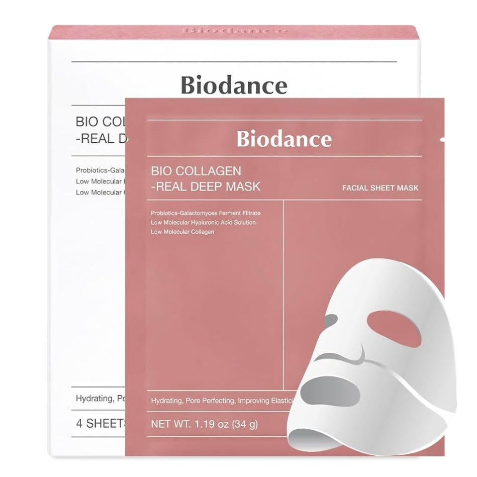 Biodance Bio Collagen Real Deep Mask - 4 Pack for Pore Minimizing & Firming Care