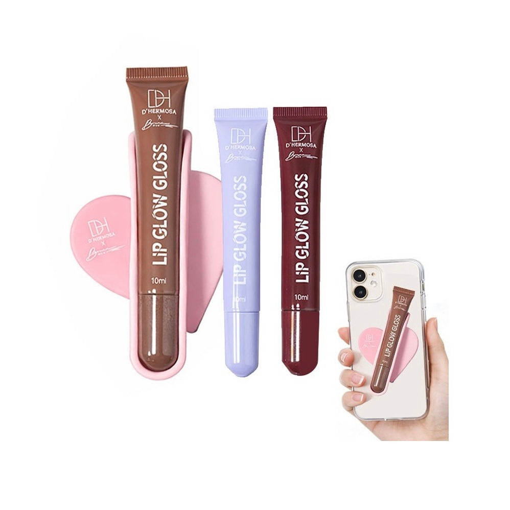 D Hermosa x BW Set 3 Lip Gloss Glow + Porta Gloss Adhesivo