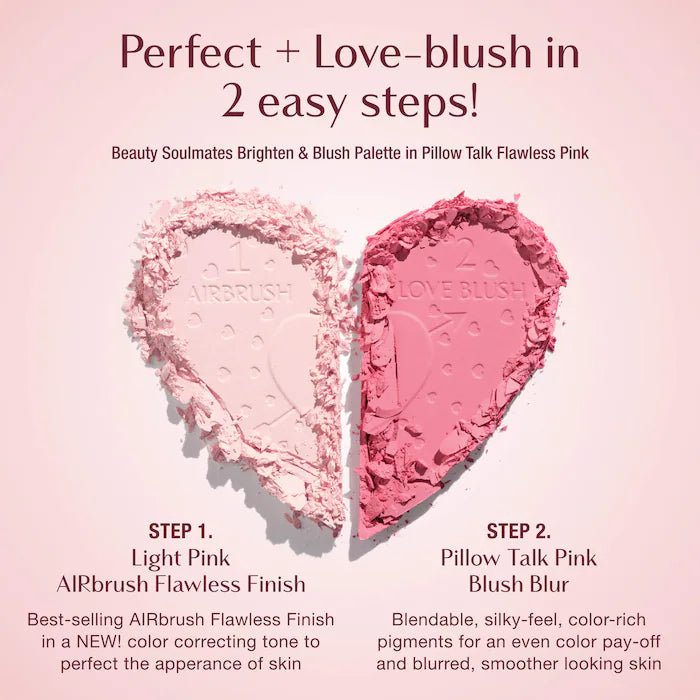 Charlotte Tilbury Pillow Talk Beauty Soulmates Airbrush Flawless Finish Brightening and Blush Powder Palette