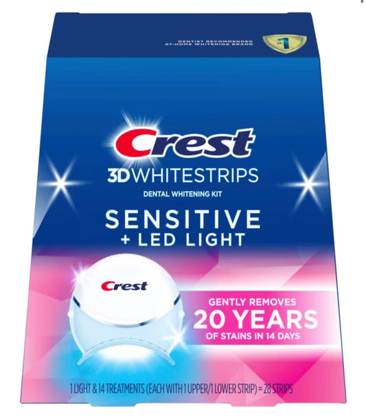 Crest 3D Whitestrips Sensitive + Led Light