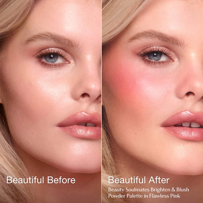Charlotte Tilbury Pillow Talk Beauty Soulmates Airbrush Flawless Finish Brightening and Blush Powder Palette