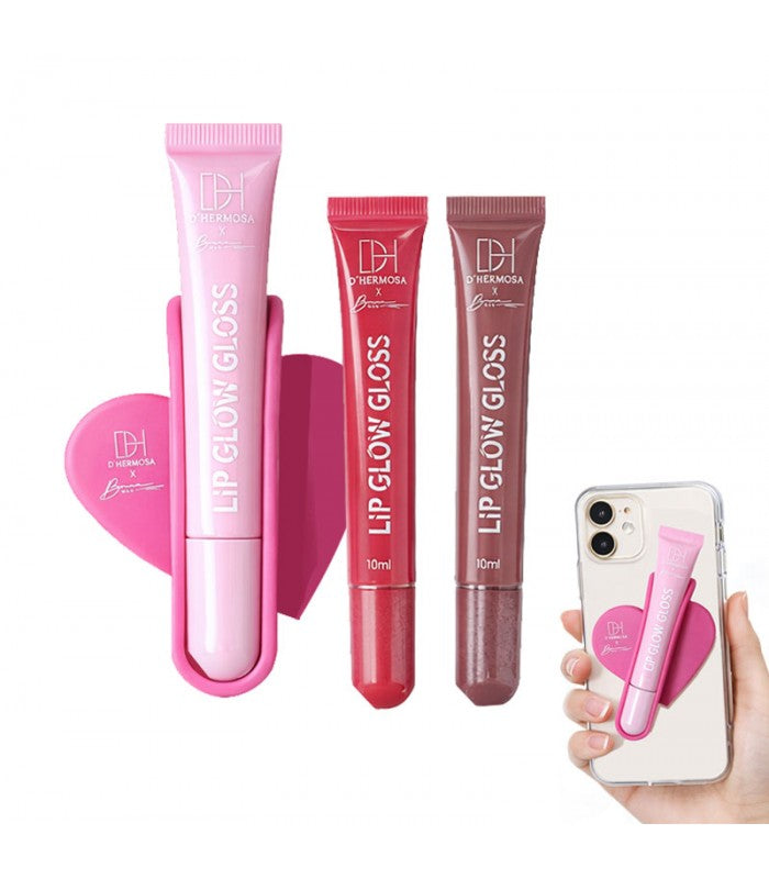 D Hermosa x BW Set 3 Lip Gloss Glow + Porta Gloss Adhesivo